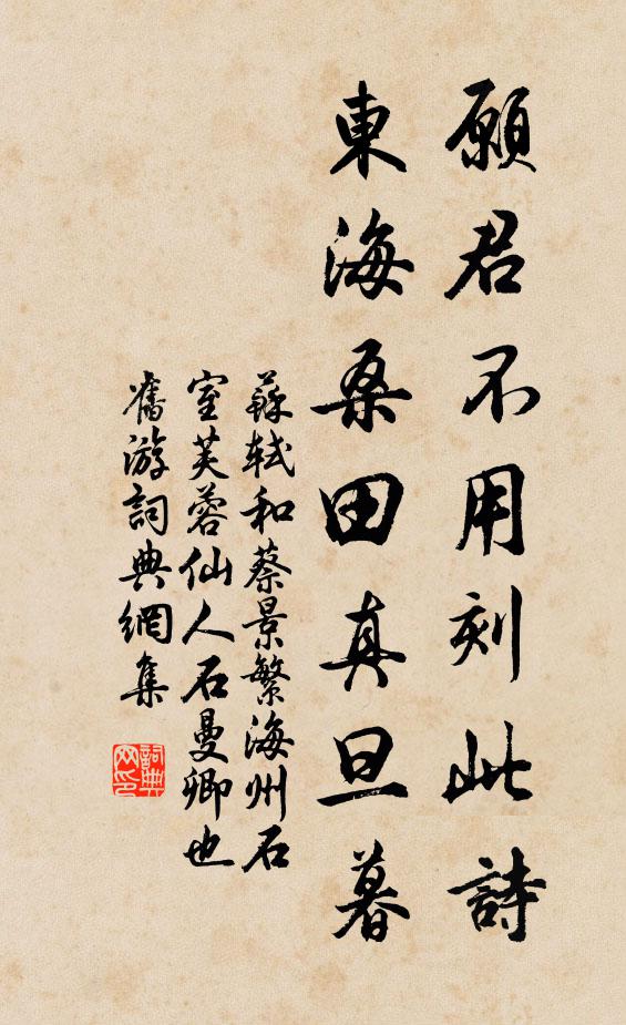 苏轼愿君不用刻此诗，东海桑田真旦暮书法作品欣赏