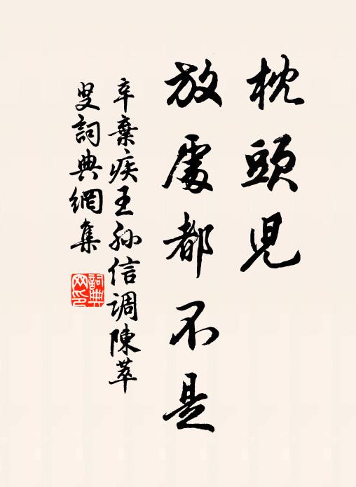 辛弃疾枕头儿、放处都不是书法作品欣赏