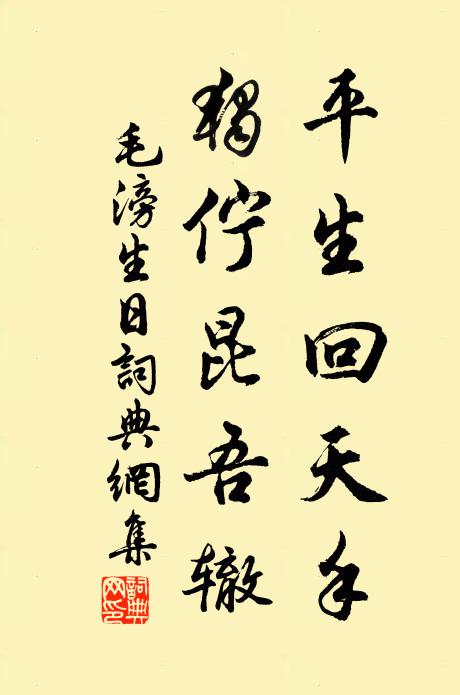 毛滂平生回天手，独伫昆吾辙书法作品欣赏