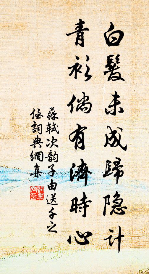 苏轼白发未成归隐计，青衫倘有济时心书法作品欣赏