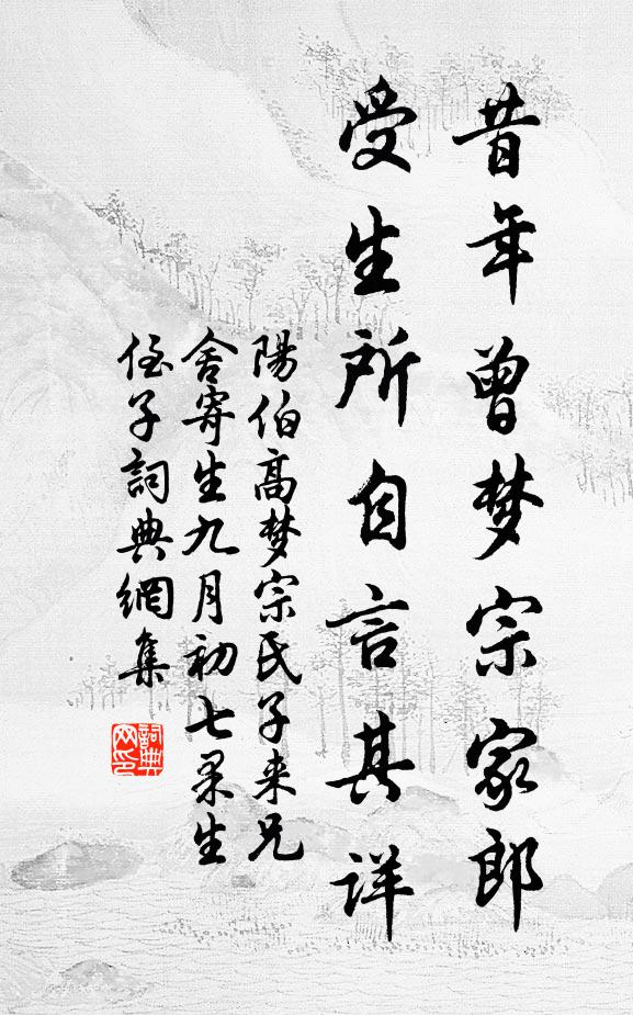 阳伯高昔年曾梦宗家郎，受生所自言其详书法作品欣赏
