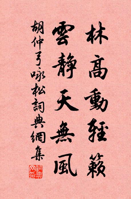 胡仲弓林高动轻籁，云静天无风书法作品欣赏