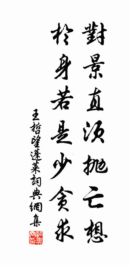 王哲对景直须抛亡想，於身若是少贪求书法作品欣赏
