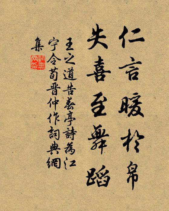 王之道仁言暖於帛，失喜至舞蹈书法作品欣赏
