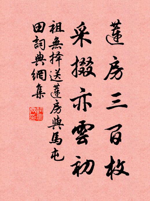 祖无择莲房三百枚，采掇亦云初书法作品欣赏