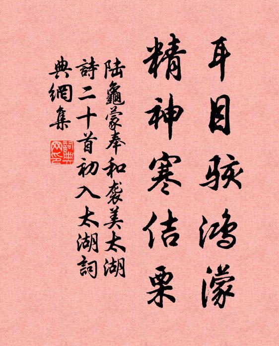 陆龟蒙耳目骇鸿濛，精神寒佶栗书法作品欣赏