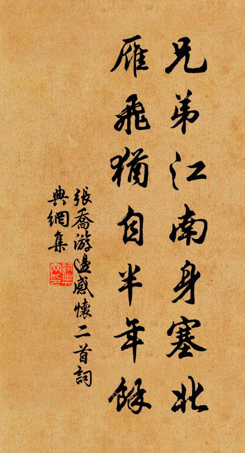 张乔兄弟江南身塞北，雁飞犹自半年余书法作品欣赏