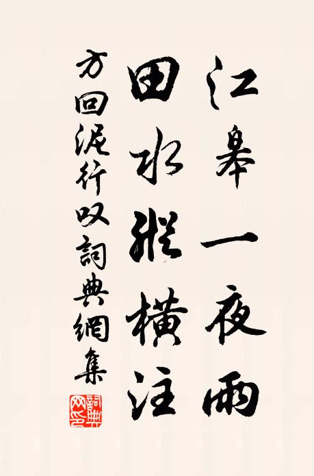 方回江皋一夜雨，田水纵横注书法作品欣赏