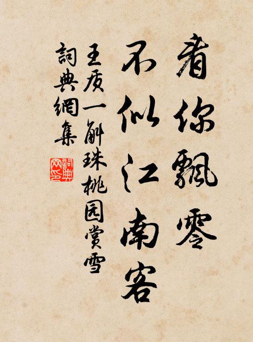 王质看你飘零，不似江南客书法作品欣赏