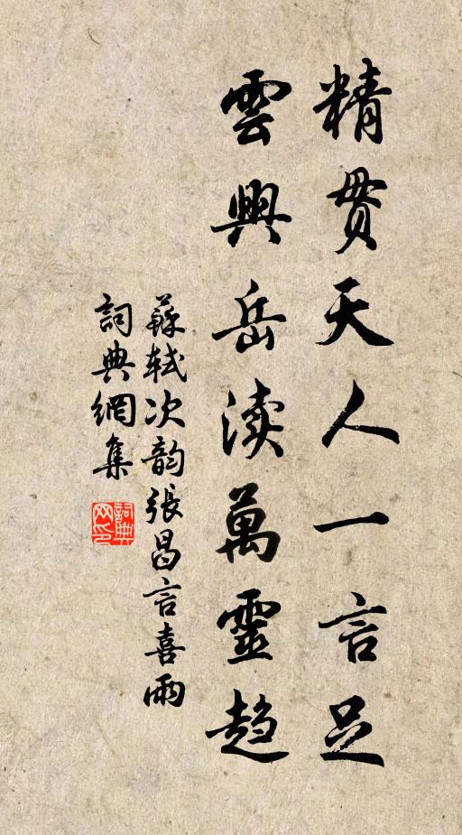 苏轼精贯天人一言足，云兴岳渎万灵趋书法作品欣赏
