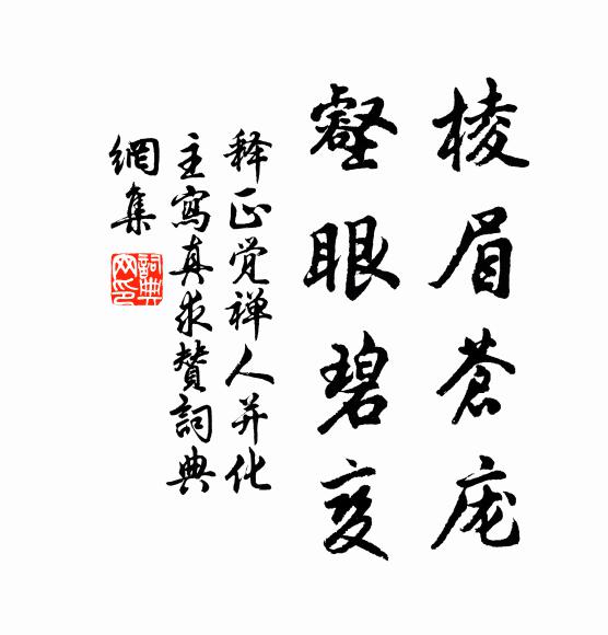 释正觉棱眉苍庞，壑眼碧变书法作品欣赏