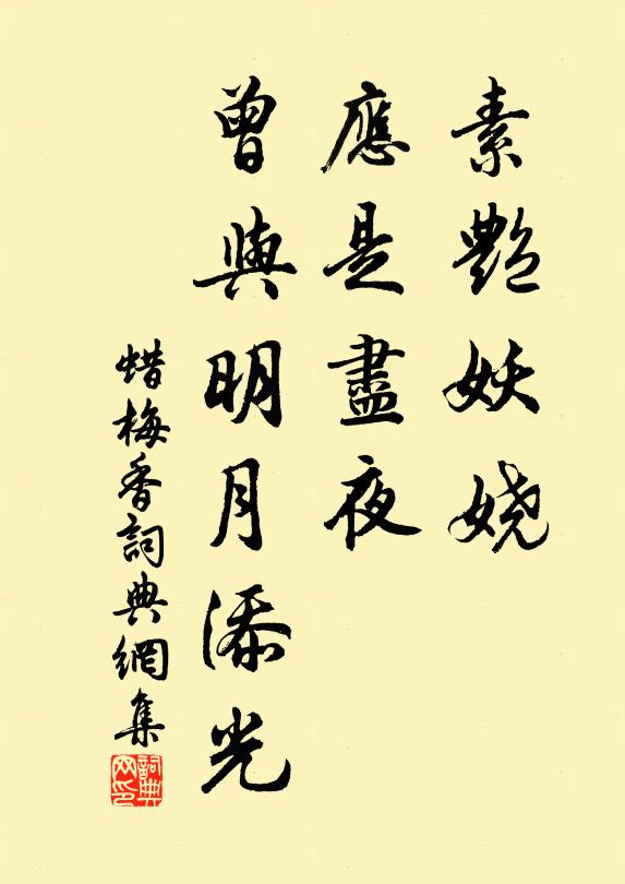 佚名素艳妖娆，应是尽夜，曾与明月添光书法作品欣赏