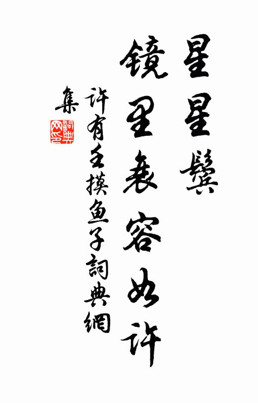许有壬星星鬓，镜里衰容如许书法作品欣赏
