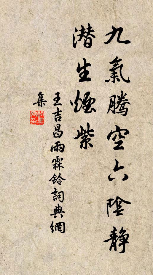 王吉昌九气腾空六阴静，潜生烟紫书法作品欣赏