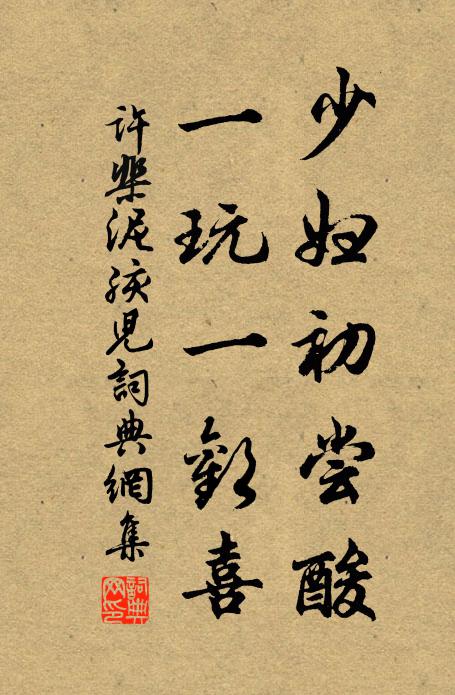 许棐少妇初尝酸，一玩一欢喜书法作品欣赏
