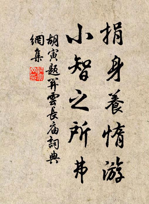 胡寅捐身养惰游,小智之所弗书法作品欣赏