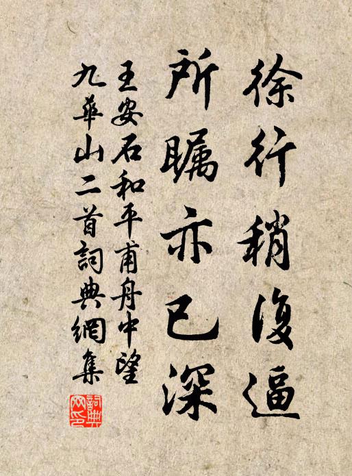 王安石徐行稍复逼,所瞩亦已深书法作品欣赏