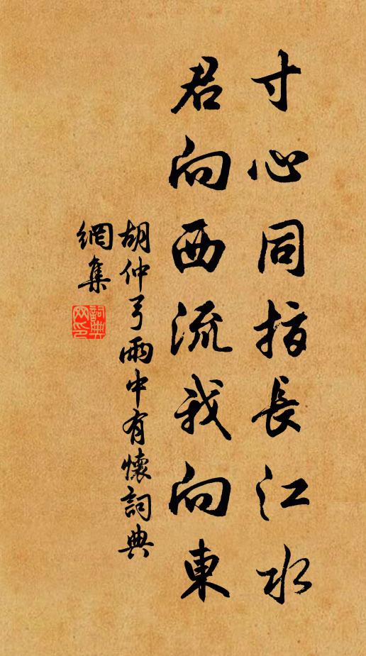 胡仲弓寸心同指长江水，君向西流我向东书法作品欣赏