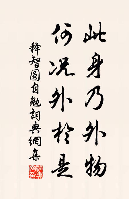 释智圆此身乃外物，何况外于是书法作品欣赏