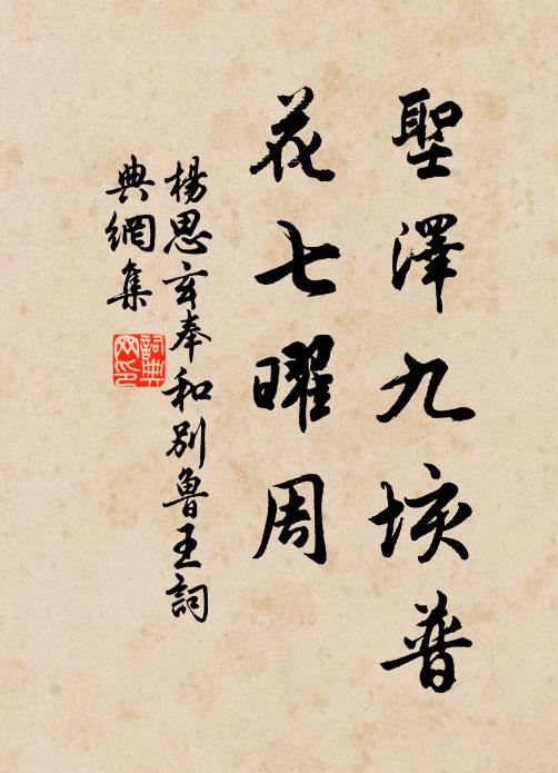 杨思玄圣泽九垓普，花七曜周书法作品欣赏