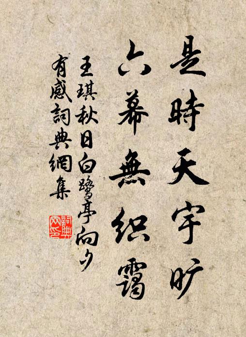 王琪是时天宇旷，六幕无织霭书法作品欣赏