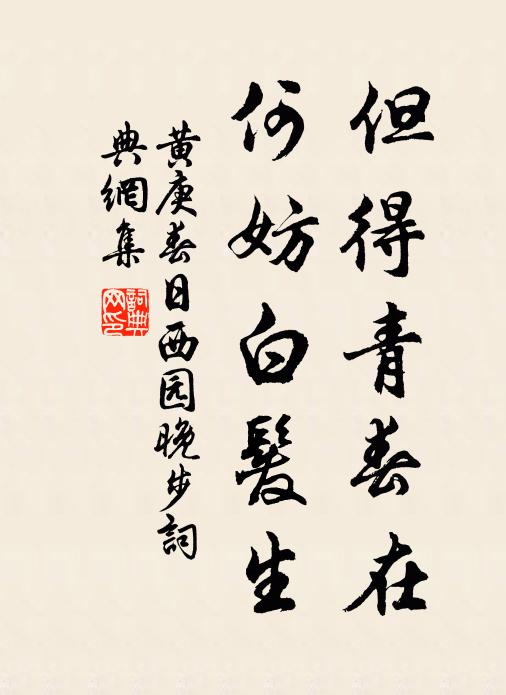 黄庚但得青春在，何妨白发生书法作品欣赏