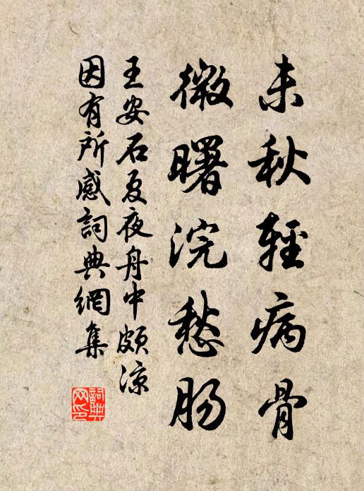 王安石未秋轻病骨，微曙浣愁肠书法作品欣赏
