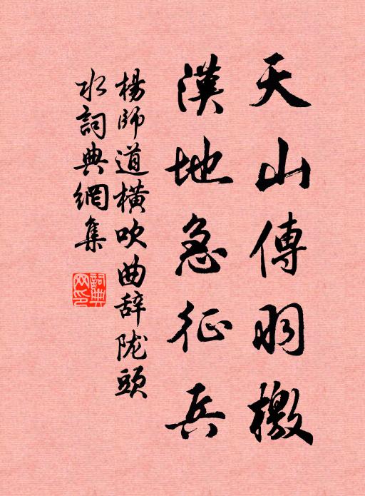 杨师道天山传羽檄，汉地急征兵书法作品欣赏
