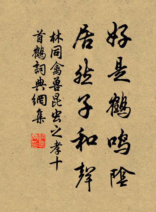 林同好是鹤鸣阴，居然子和声书法作品欣赏