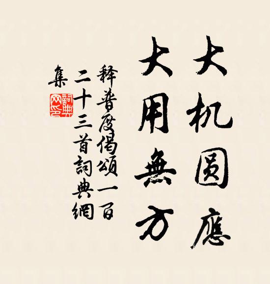 释普度大机圆应，大用无方书法作品欣赏