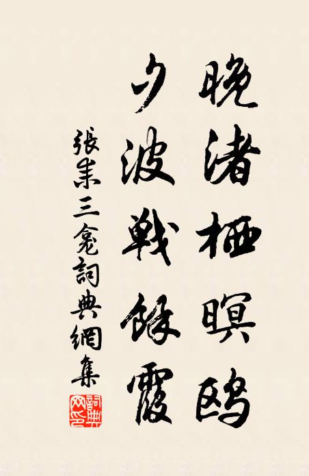 张耒晚渚栖暝鸥，夕波战余霞书法作品欣赏