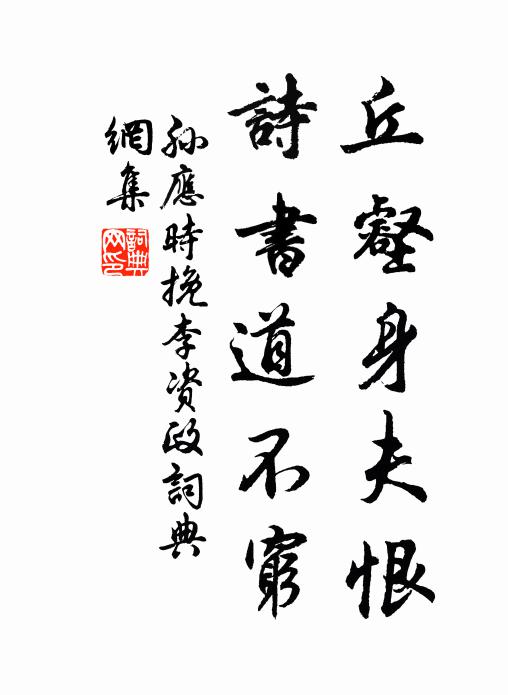 孙应时丘壑身夫恨，诗书道不穷书法作品欣赏