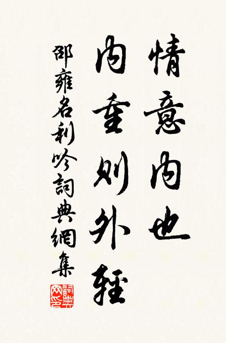 邵雍情意内也，内重则外轻书法作品欣赏