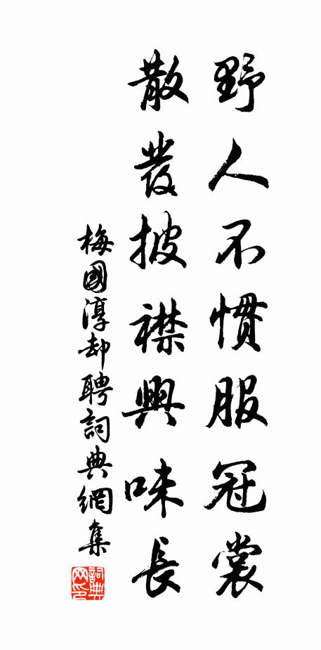 梅国淳野人不惯服冠裳，散发披襟兴味长书法作品欣赏