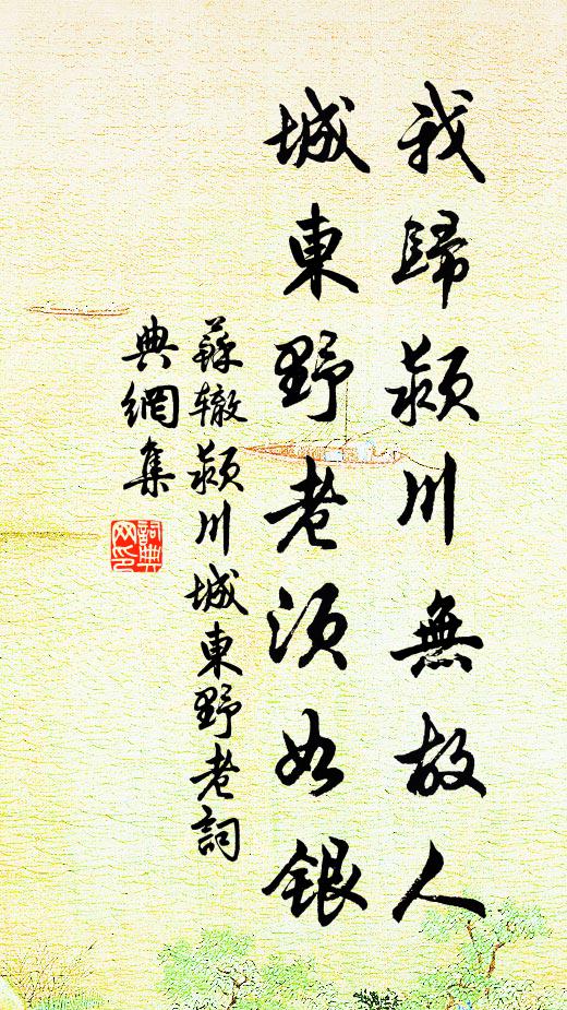 苏辙我归颍川无故人，城东野老须如银书法作品欣赏
