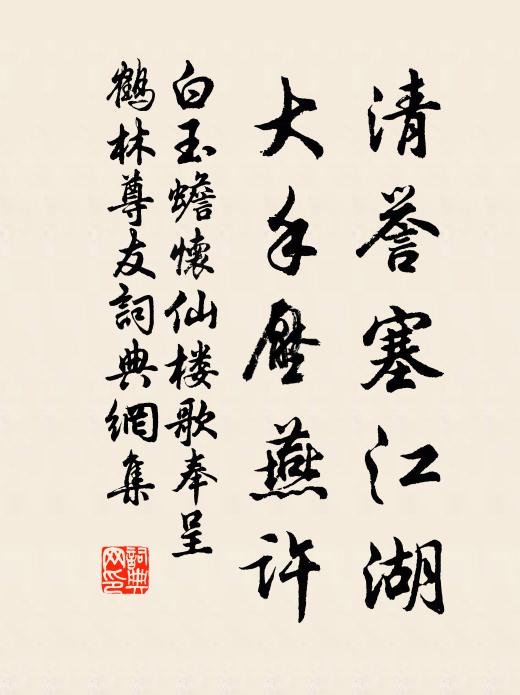 白玉蟾清誉塞江湖，大手压燕许书法作品欣赏