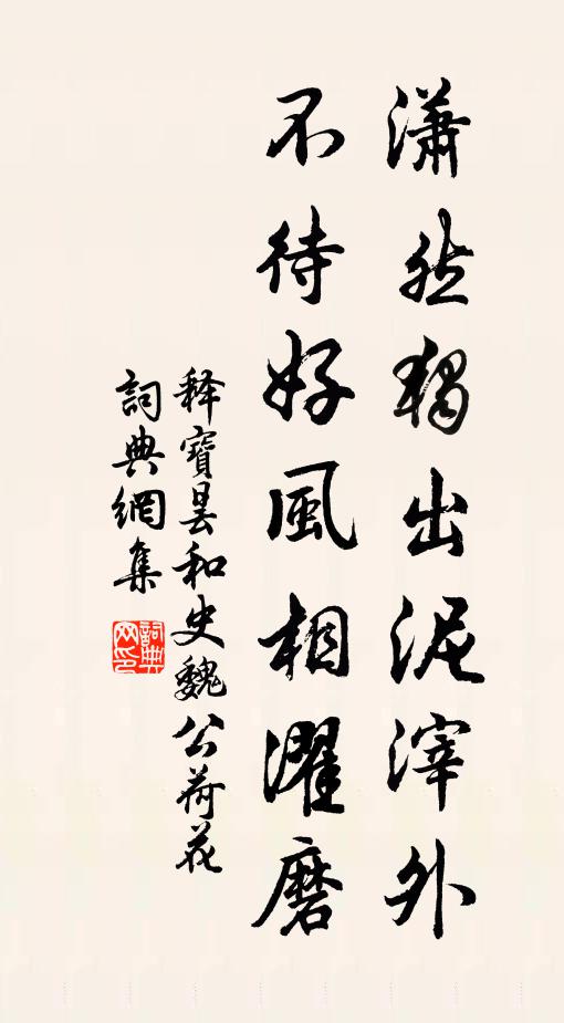 释宝昙潇然独出泥滓外，不待好风相濯磨书法作品欣赏