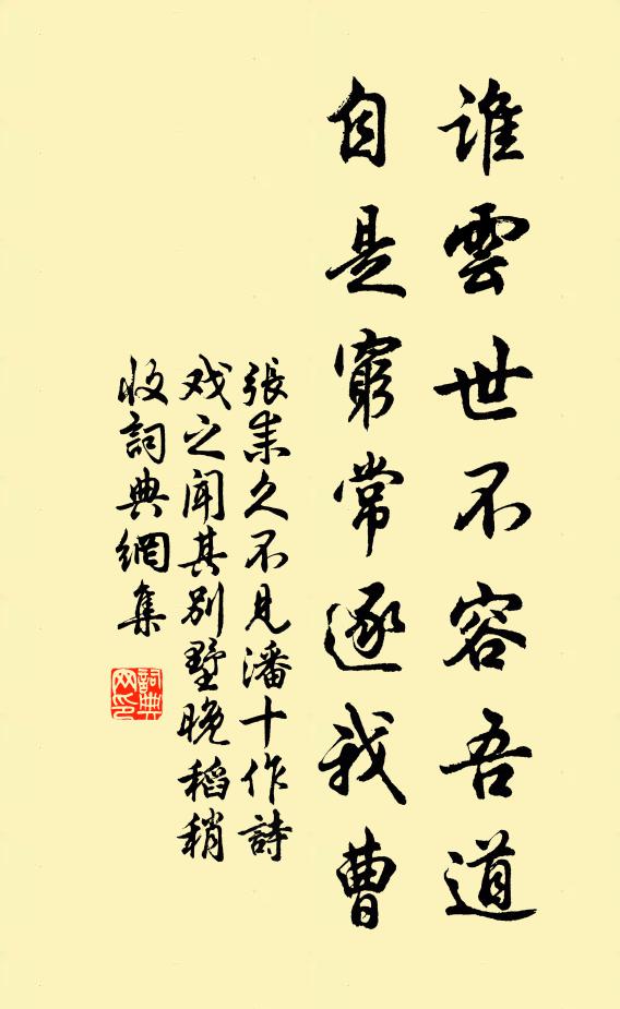 张耒谁云世不容吾道，自是穷常逐我曹书法作品欣赏