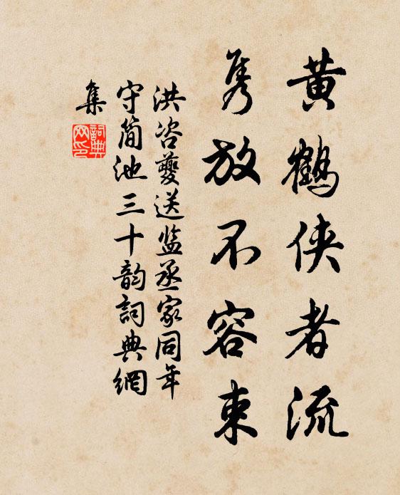 洪咨夔黄鹤侠者流，隽放不容束书法作品欣赏