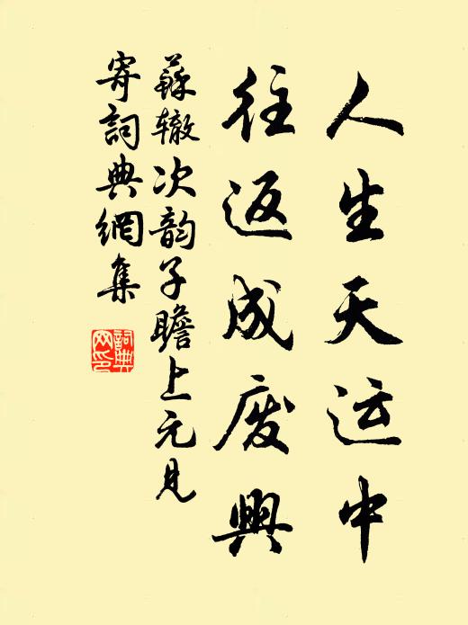 苏辙人生天运中，往返成废兴书法作品欣赏