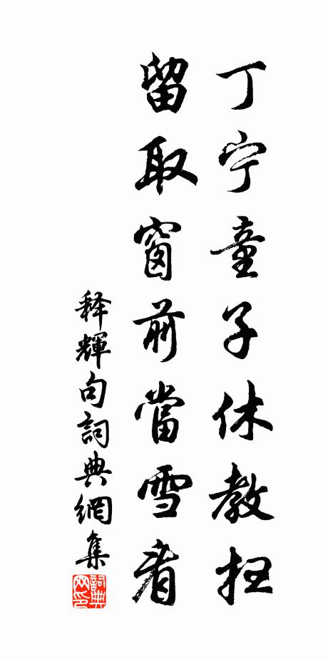 释辉丁宁童子休教扫,留取窗前当雪看。书法作品欣赏