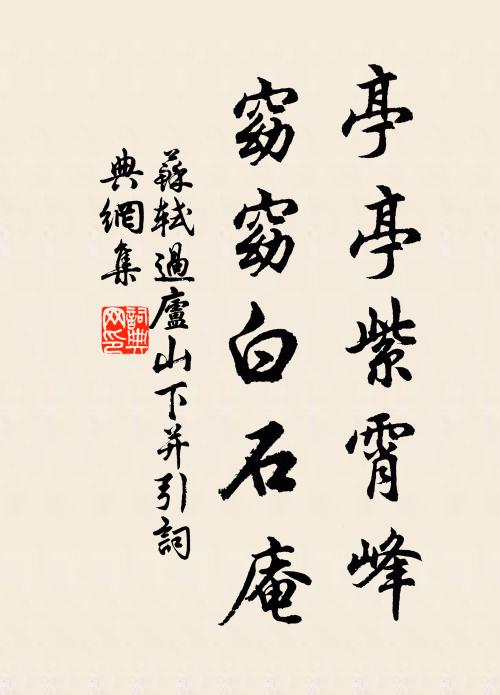 苏轼亭亭紫霄峰，窈窈白石庵书法作品欣赏
