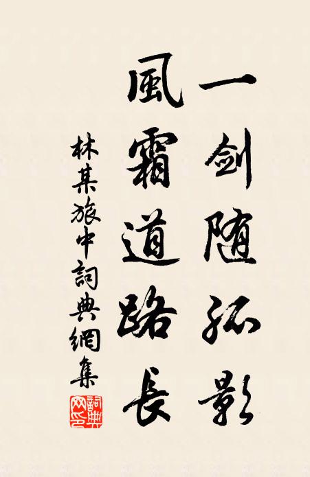 林某一剑随孤影，风霜道路长书法作品欣赏