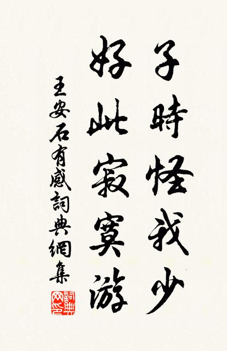 王安石子时怪我少，好此寂寞游书法作品欣赏