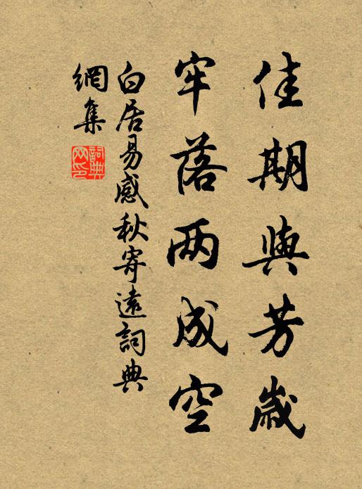 白居易佳期与芳岁，牢落两成空书法作品欣赏