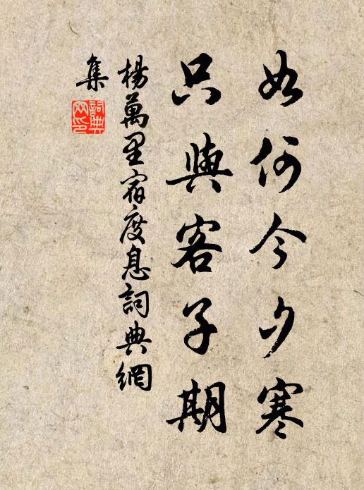 杨万里如何今夕寒？只与客子期书法作品欣赏