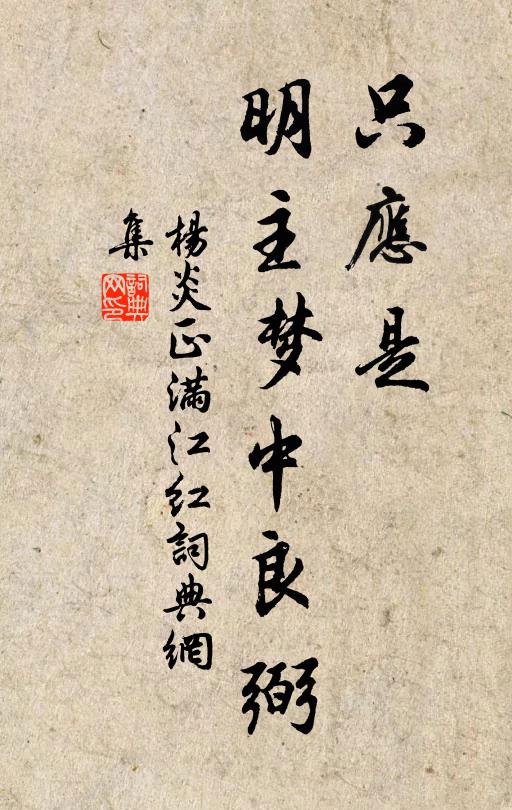 杨炎正只应是，明主梦中良弼书法作品欣赏