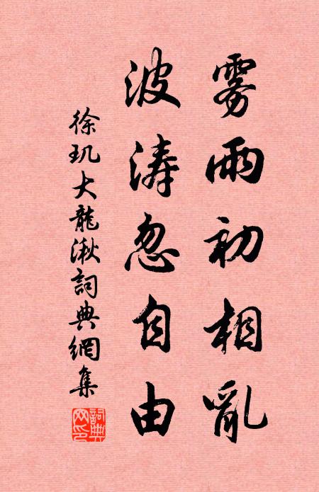 徐玑雾雨初相乱，波涛忽自由书法作品欣赏