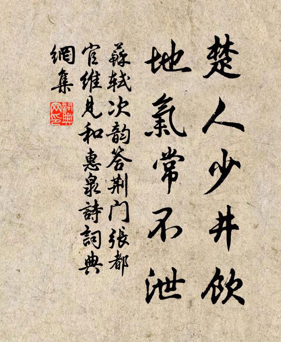 苏轼楚人少井饮，地气常不泄书法作品欣赏