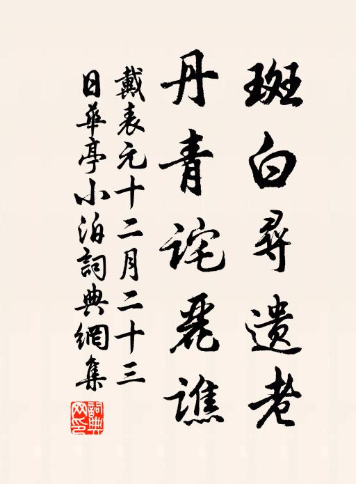 戴表元斑白寻遗老，丹青诧丽谯书法作品欣赏